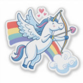Galloping Unicorn Cupid’s Love Magic  Sticker (Voorkant)