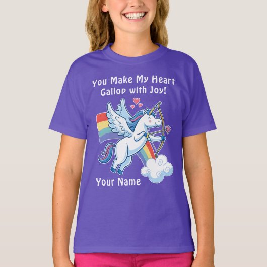 Galloping Unicorn Cupid’s Love Magic T-shirt (Voorkant)