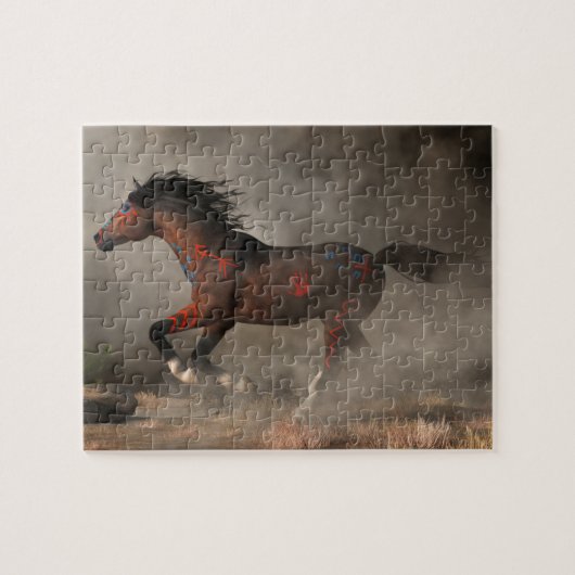 Galloping Warrior Horse Legpuzzel (Horizontaal)