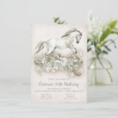 Galloping White Horse Anniversaire Fête Invitation (Debout devant)