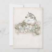 Galloping White Horse Anniversaire Fête Invitation (Dos)