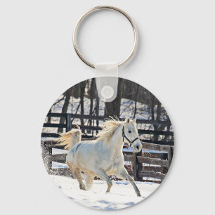 Galloping White Horse Sleutelhanger