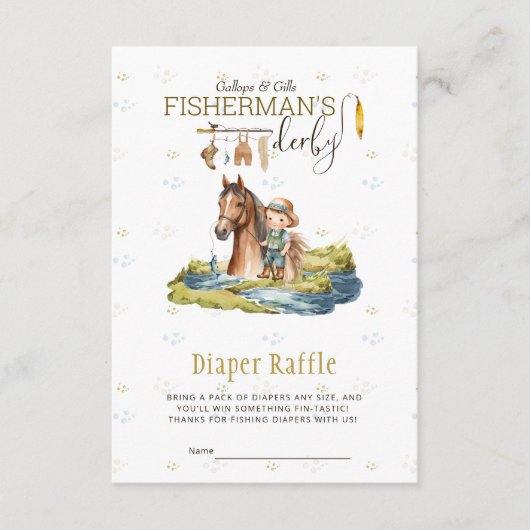 Gallops en Gills Fisherman's Derby Luier Raffle Informatiekaartje (Voorkant)