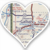 Gallup New Mexico Kaart Sticker (Voorkant)