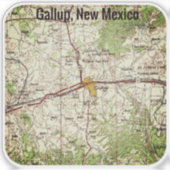 Gallup Topo Map Sticker (Voorkant)