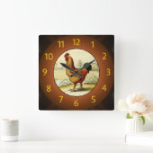 Gallus Domesticus (Rooster) Kitchen - Vierkante Klok (Huis)