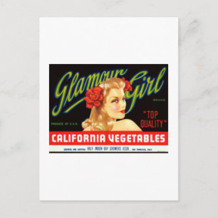 Galmour Girl California Vegetables Briefkaart