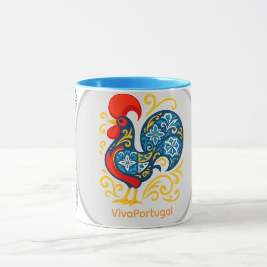 Galo de Barcelos Mug – Portuguese Rooster Azulejo  (Centre)