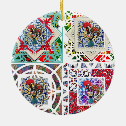 Galo de Barcelos, Po Keramisch Ornament (Achterkant)