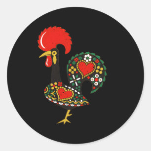 Galo de Barcelos Portugese haan Ronde Sticker