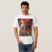 : Galoping Joy : Chevaux de dessin en T-shirt en m (Devant entier)