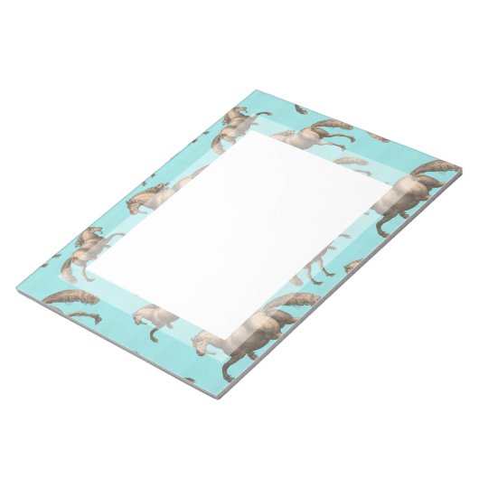 Galoping van de Spaanse Stallions Aqua Achtergrond Notitieblok (Schuin)