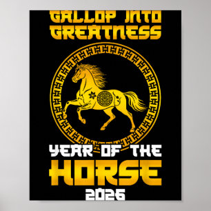 Galoppeer naar grootheid Jaar van het paard 2026 N Poster