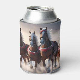 Galopperen door de sneeuw: magische paarden van de blikjeskoeler