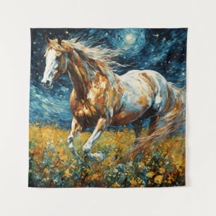 Galopperende Pinto hengst Van Gogh Wandkleed
