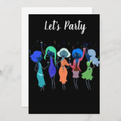 "GALS SAY LET'S PARTY" BACHELORETTE - BRUIDSFEEST KAART (Voorkant / Achterkant)