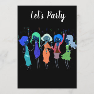 "GALS SAY LET'S PARTY" BACHELORETTE - BRUIDSFEEST KAART