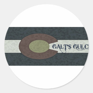 Galt's Golch - Rood wit en blauw combinatieontwerp Ronde Sticker