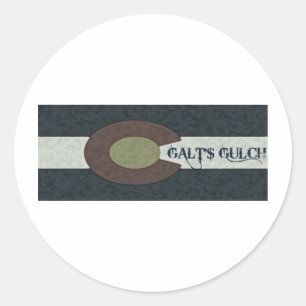 Galt's Golch - Rood wit en blauw combinatieontwerp Ronde Sticker