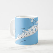 Galveston Beach Map Mug (Devant gauche)