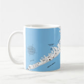 Galveston Beach Map Mug (Gauche)