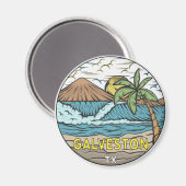 Galveston Beach Texas  Magneet (Voorkant / Achterkant)