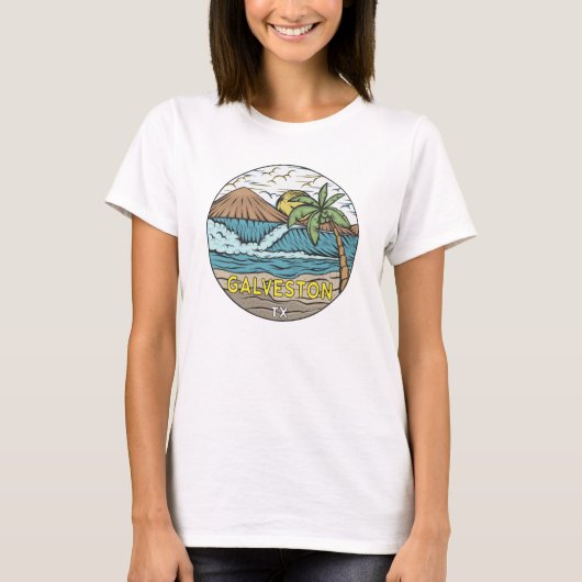 Galveston Beach Texas T-shirt (Voorkant)