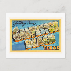 Galveston Beach Texas TX Vintage Travel Souvenir Briefkaart