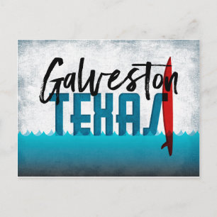 Galveston Briefkaart Texas Surfboard