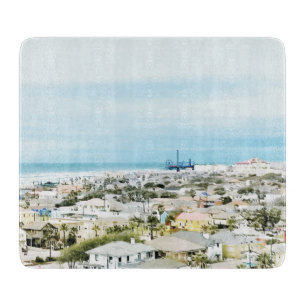 Galveston Coast, strand en stad uitzicht Snijplank