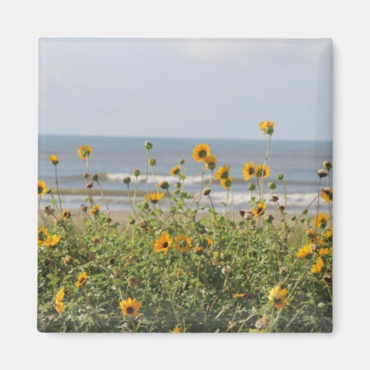 Galveston Island Beach Flowers Magnet (Devant)