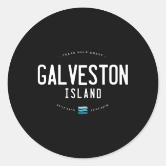 Galveston Island Texas Beach Waves Ronde Sticker