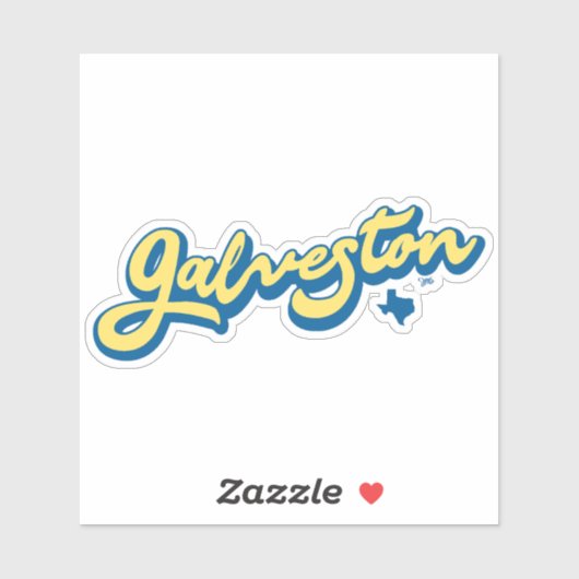 Galveston Island, Texas Sticker (Vel)