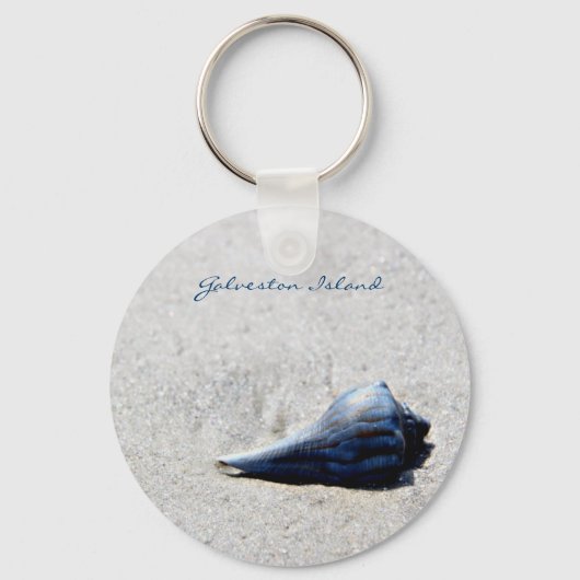 Galveston Island Zee Shell Blue Sleutelhanger (Voorkant)