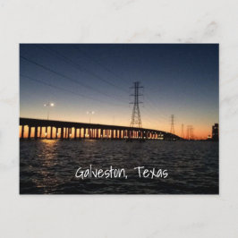 Galveston Night Time Skyline Briefkaart