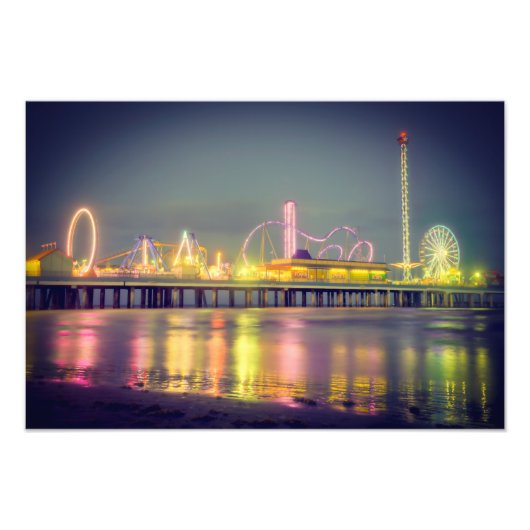 Galveston Pleasure Pier Foto Afdruk (Voorkant)
