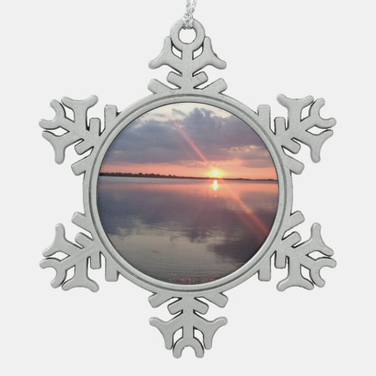 Galveston Sunset Snowflake Ornament (Voorkant)