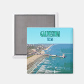 Galveston Texas Pier Shore  Magneet (Voorkant / Achterkant)