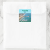 Galveston Texas Pier Shore  Vierkante Sticker (Tas)