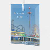Galveston, Texas, Pleasure Pier, Glas Ornament (Voorkant links)