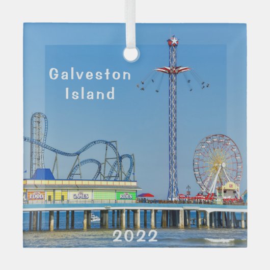 Galveston, Texas, Pleasure Pier, Glas Ornament (Voorkant)