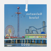 Galveston, Texas, Pleasure Pier, Glas Ornament (Achterkant)