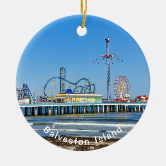 Galveston, Texas, Pleasure Pier, Keramisch Ornament (Voorkant)