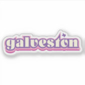 Galveston, Texas - retro, paarse, roze Sticker (Voorkant)