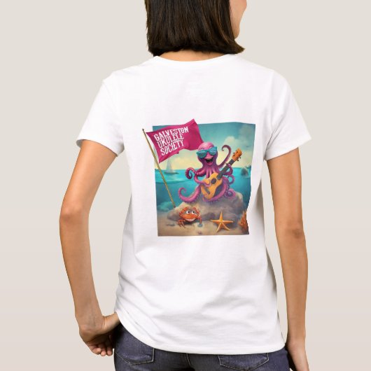 Galveston Ukulele T-shirt voor dames F&B Octopus (Achterkant)