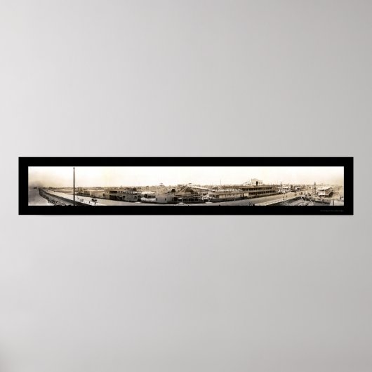 Galveston Waterfront Foto 1909 Poster (Voorkant)