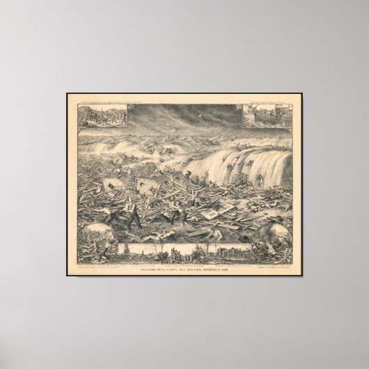 Galveston's Awful Calamity Gulf Tidal Wave (1900) Canvas Afdruk (Voorkant)