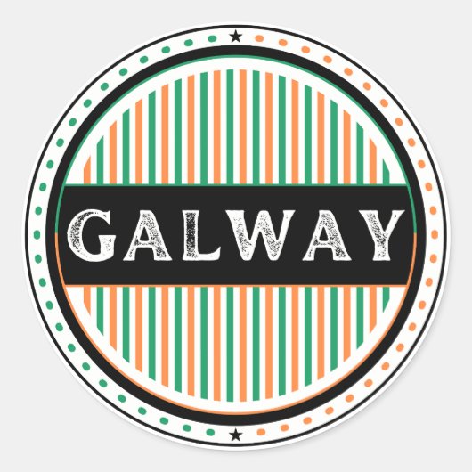 Galway City Pride Emblem – Irish Identity Ronde Sticker (Voorkant)