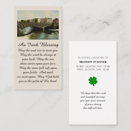 Galway Heartfelt Condolences Red Sienna Blue Visitekaartje (Voorkant / Achterkant)