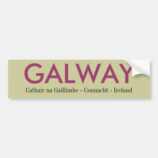 Galway Ierland Bumpersticker (Voorkant)
